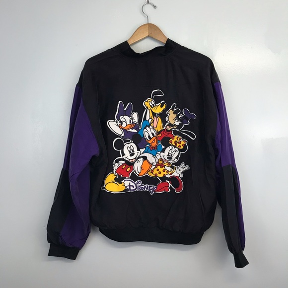 Disney Jackets & Blazers - Vintage 80s Disney silk bomber jacket